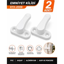 BURADABULDUN Çocuk Güvenlik Kilidi Pencere ve Kapı Emniyet Kilidi Vidalı Beyaz 2 Adet
