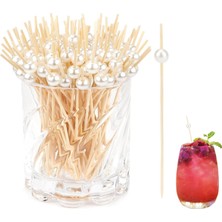 100 Adet Inci Dekoratif Kokteyl Seçimleri, Mezeler Için 4.7 Inç Fantezi Bambu Kürdanlar, Içecek Gıda