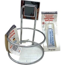 Yapışkanlı Krom Fönlük Maşalık - Saç Kurutma Makinesi Askısı