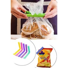 CATEKSSS Cips Kurabiye Çekirdek Poşeti Kapatıcı Plastik Klips Kapatma Aparatı Plastik Çok Renkli