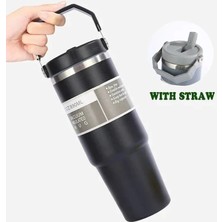 Yalıtımlı Pipetli Termos Bardak 900 ml - Paslanmaz Çelik