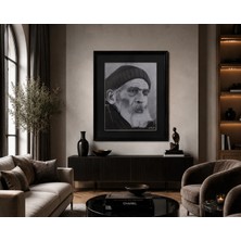 Muguetarts %100 El Emeği Hilal Özateş Derin Izler Karakalem Çalışması 56X42 Çerçeveli
