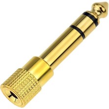 PrimeX Plus Primex PX-4458 6.3 mm Erkek To 3.5 mm Dişi Jack Adaptörü, 6.35 mm Büyük Jack Erkek 3.5 mm Kulaklık D