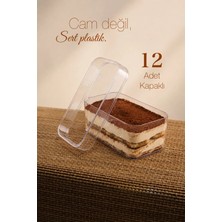 12'li Tiramisu Cup 300 cc Mika Kase Plastik Şeffaf Kapaklı Sunum Kabı Tatlı & Meze ve Salata Kap