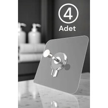 CATEKSSS Yapışkanlı Duvar Vidası 4 Adet Çerçeve Askısı Vidalı Tırnak Kanca Şeffaf Duvar Askısı Plastik Gri Cn