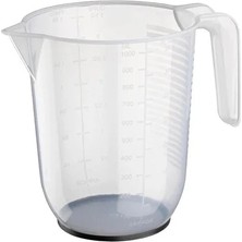 CATEKSSS Ölçek Beher 1 Lt Kaymaz Taban Plastik Plastik Gri