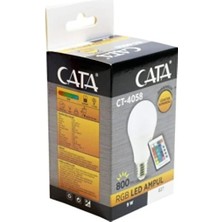 CATEKSSS Renkli Rgb LED Ampül Kumandalı CT-4058 800LM Beyaz
