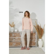 Sevim 15078 Kadın Ince Örme Uzun Kol Pijama Takım