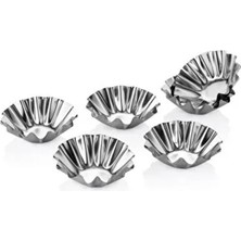 CATEKSSS Metal Mini Kek Muffin Kalıbı 6 Lı Teflon Turkuaz