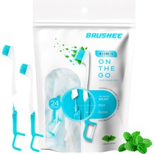 Hepta Collection Brushee - Ağız Bakımının Gelişimi | 3'ü 1 Arada Alet (Önceden Yapıştırılmış Mini Fırça + Diş Ipi + P