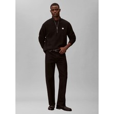 Calvin Klein Jeans Siyah Erkek Dik Yaka Kazak LV04RE308GUB1 Ls Ez Cotton Waffle