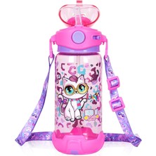 Dream Vest Gözlüklü Kedi Şeffaf Matara 650 Ml. (K)