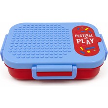 Dream Vest Tek Katlı 2 Bölmeli LEGO Çelik Beslenme Kutusu 600ML Mavi (U)