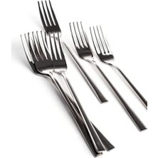 CATEKSSS 6 Adet Yemek Çatalı Çubuk Model (Paslanmaz Çelik) Yemek Çatal Çelik Gri