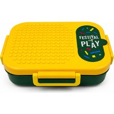 Dream Vest Tek Katlı 2 Bölmeli LEGO Çelik Beslenme Kutusu 600ML Sarı (U)