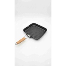 Cem Eslem Döküm Izgara Tava 28 x 28 cm Siyah Granit Yapışmaz Yüzey ile Tek Parça