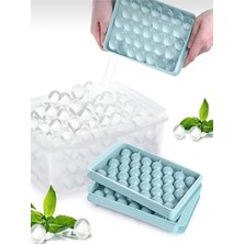 CATEKSSS Küre Buz Kalıbı Kapaklı 33 Hazneli Yuvarlak Buz Kalıbı Kokteyl Sunum Buz Kalıbı Plastik Rrenkli
