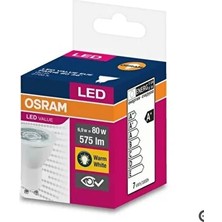 CATEKSSS 6.9W = 80W Eşdeğer GU10 Duylu 2700KELVIN Sarı Işık 575LÜMEN F Enerji LED Value Spot Ampul