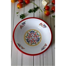 İnci Emaye 24 cm Emaye Kase , Çukur Tabak, Salata Tabak, Cips Tabak