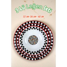 İnci Emaye 32 Cm-36 Cm-40 cm 3 Lü Emaye Leğen Çırpma ve Karıştırma Kabı, Hamur Leğeni,meyvelik, Çeyiz, Hediye,