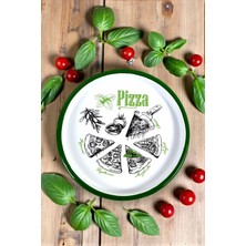İnci Emaye 22 No Pizza Tabağı Tepsisi Supla Pasta Tabağı Servis Tabağı 22CM