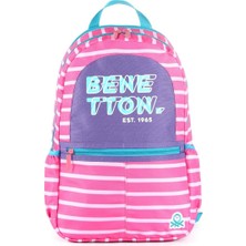 United Colors Of Benetton Çizgili Pembe Kız Çocuk Sırt Çantası 03752