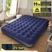 Blooma 3 Kişilik King Size Şişme Yatak 203X183X22 cm
