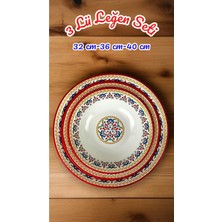 İnci Emaye 32 Cm-36 Cm-40 cm 3 Lü Emaye Leğen Çırpma ve Karıştırma Kabı, Hamur Leğeni,meyvelik, Çeyiz, Hediye,