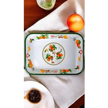 İnci Emaye 28 No Emaye Dörtgen Tabak Meze Kahvaltılık Kamp Piknik