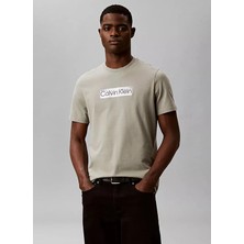 Calvin Klein Yeşil Erkek Bisilet Yaka T-Shirt LV04LG811GPEZ_SS 30S Eu Spw Mtl St