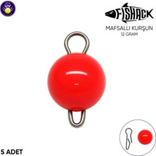 Fishack Mafsallı Kurşun - Hareketli Iğne Kurşunu - Uv Turuncu - 5'li Paket - 12 Gram