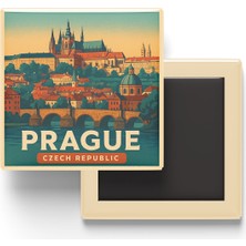 İberk Buzdolap Magneti - Prag Çekya - Prag Kalesi - 9x9 cm