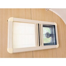 CAMPERSAN KARAVAN PERDESİ VE SİNEKLİĞİ İKİSİ BİR ARADA ÇİFTLİ PLİSE CAM PERDESİ KREM