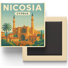 İberk Buzdolap Magneti - Lefkoşa Kıbrıs - Selimiye Camii - 9x9 cm