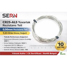 Sern CR25-AL5 Yuvarlak Rezistans Teli 0,50MM – 7,23 Ω/m Direnç Değerli (Paket: 10 Metre)