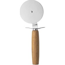 CATEKSSS Pizza ve Hamur Kesme Ruleti Bambu Saplı Pizza Bıçağı 18 cm Çelik