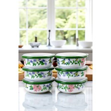 İnci Emaye 12 Parça 6 Lı Emaye Kapaklı Kahvaltı Seti, Kahvaltı Tabağı, Sunum, Zeytin, Reçellik, Peynir Tabağı, Hediye, Çeyiz