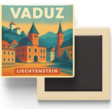 İberk Buzdolap Magneti - Vaduz Lihtenştayn - Şehir Merkezi - 9x9 cm