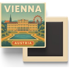 İberk Buzdolap Magneti - Viyana Avusturya - Schönbrunn Sarayı - 9x9 cm