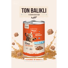 Merry Yetişkin Kediler Için Ton Balıklı Parça Etli Konserve Yaş Kedi Maması 400 G