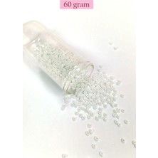 Neonova Dökme Cam Kum Boncuk (8/0) 3 mm - 60 Gram - Parlak Beyaz - BNC194