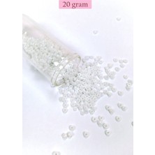 Neonova Dökme Cam Kum Boncuk (8/0) 3 mm - 20 Gram - Inci Beyaz - BNC145