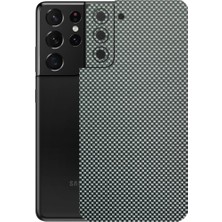 Kapps Samsung S21 ile Uyumlu Fiber Serisi Premium Arka Kapak Kaplama(Kenarlar Yoktur!)