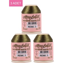 Neonova 3 Adet Altınbaşak Oya ve Dantel Ipi 20 gr - Royaleks - No: 003