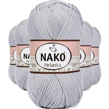 Neonova 5 Adet Pırlanta Amigurumi El Örgü Ipi Yünü Açık Gri 130