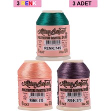 Neonova 3 Adet Altınbaşak Oya ve Dantel Ipi 20 gr - Royaleks - No: 415 - 970 - 745