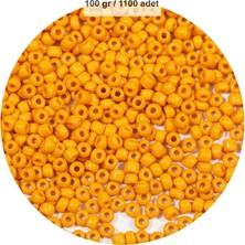 Neonova Turuncu Renk 4 mm Yaklaşık 1100 Adet / 100 Gram Cam Boncuk Oya Yazma Bileklik ve Kolye