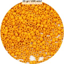 Neonova Turuncu Renk 4 mm Yaklaşık 220 Adet/20 Gram Cam Boncuk Oya Yazma Bileklik ve Kolye