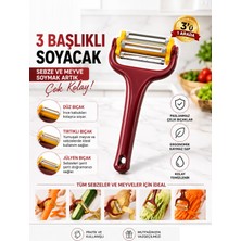 Güzelyüz Avm 3 Ü 1 Arada Çok Fonksiyonlu 3 Başlıklı Soyacak - Sebze Meyve ve Rende Doğrayıcı