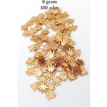 Neonova Oya Abiye Bileklik Kolye Pleksi Metalik Plastik Pul Altın Renk 8 Gram 100 Adet - BNC485
